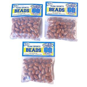 Darice NWT Team Sport Football Beads 3 Packs of 60 Each